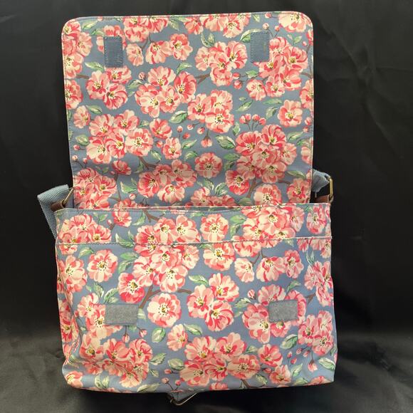 Cath Kidston Floral Messenger Bag Blue Pink Blossom Print Great Condition - Picture 6 of 10